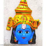 Metal Vishnu-Narayan God Idol, intricately detailed Hindu deity decor piece from India, used for puja purposes