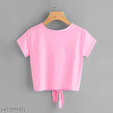 Classic Lycra short-sleeve women's t-shirt with printed pattern, featuring sizes S, M, L, XL