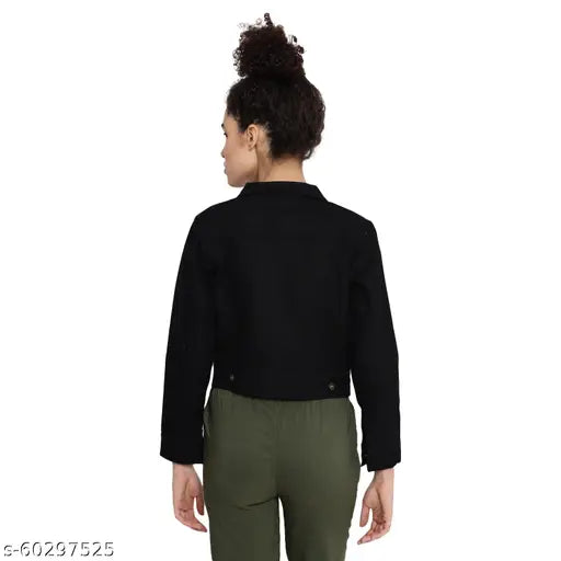 Denim twill jacket in various colors - Indian export, sophisticated design with regular collar, three-quarter sleeves, and closure button