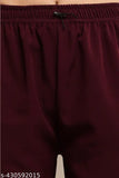 Purple velvet cargo pants with pockets, elastic waistband