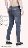 Comfortable cotton blend slim fit grey jeans