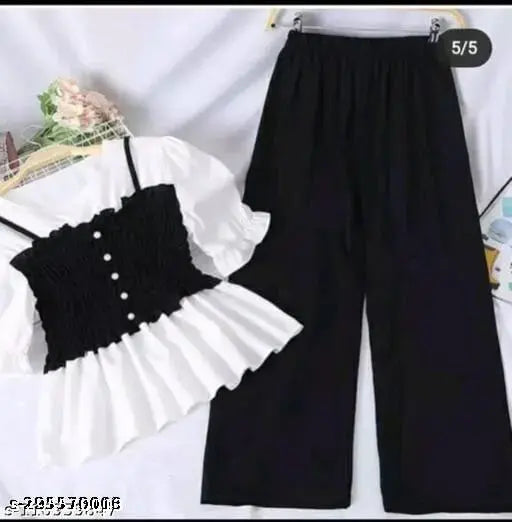 Indian short-sleeved Top & Bottom 2PCS set, casual wear for women