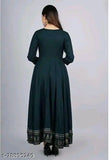 Rayon Anarkali gown for women & girls, vibrant printed three-quarter sleeves, Indian fashion