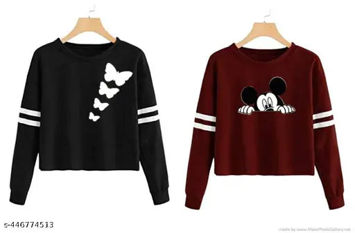 Stylish printed cotton t-shirts (Pack of 2) - Women & Girls in vibrant designs from ELEVAJET