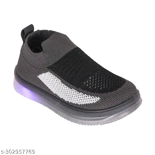 LED children's step-on shoes, black and gray