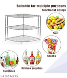 Diamond corner shelf, 3-tier cabinet storage organizer, silver counter and cabinet organizer