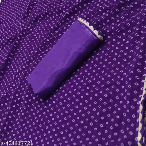 Purple Bandhani sari with intricate design and multiple patterns