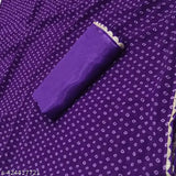 Purple Bandhani sari with intricate design and multiple patterns