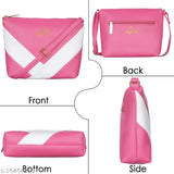 Pink and white sling bag with shoulder strap