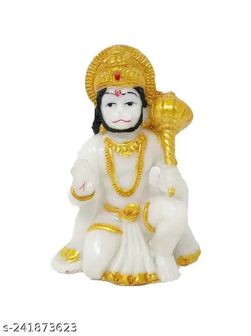 Gold full-size poly resin Hanuman Ram idol statue by Sculpto Mania for car dashboard