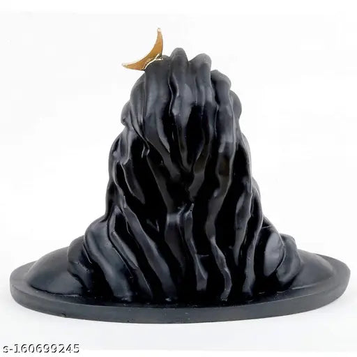 Matte black, 10cm Adiyogi Shiv Shankar Murti statue for car dashboard, Pooja Mandir and home decor - intricately hand-crafted resin statuette of Shiva