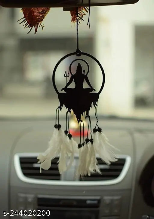 Black acrylic Lord Shiva dream catcher, positive vibes for car decor
