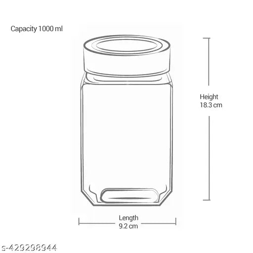 Premium 1000ml glass containers, airtight seal, eco-friendly design