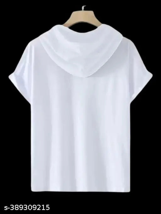Men's polyester printed hood pettan t-shirt, new design, short sleeves, trending casual wear, India