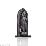 Wooden Ram Lalla statue replica, premium decor item (6 inches), ideal for Pooja Samagri. High-quality synthetic wood frame with vibrant colors. Great gifting option. Made in India
