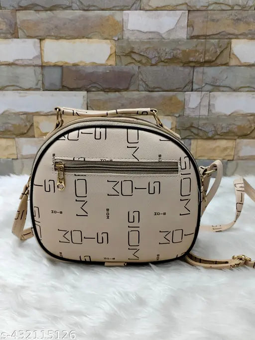 Beige crossbody bag, designer sling bag with shoulder strap
