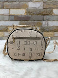 Beige crossbody bag, designer sling bag with shoulder strap