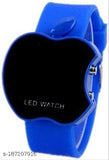Blue Apple Watch, round, digital, with LED display
