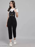 Denim printed jumpsuit with short sleeves, size S (Bust 32in, Length 51in, Waist 26in), made in India