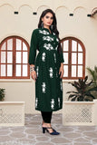 Rayon embroidered three-quarter sleeve fancy kurti, single sizes: M (38in bust), L (40in bust), XL (42in bust) - Indian fashion apparel