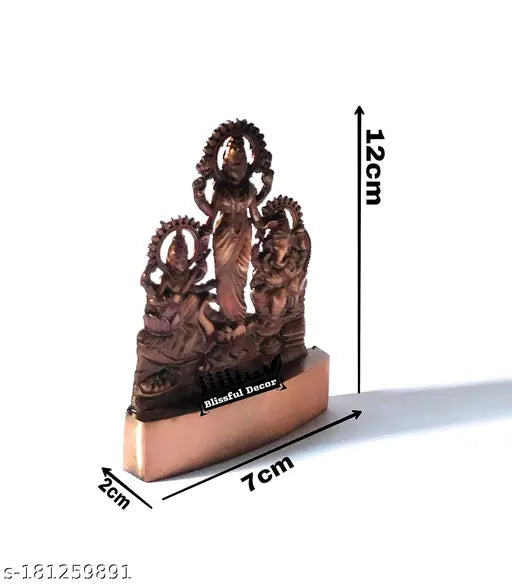 Graceful metal Diwali pujan Ganesha, Saraswati, Maha Laxmi idols. Ornate Indian religious figures for festive worship
