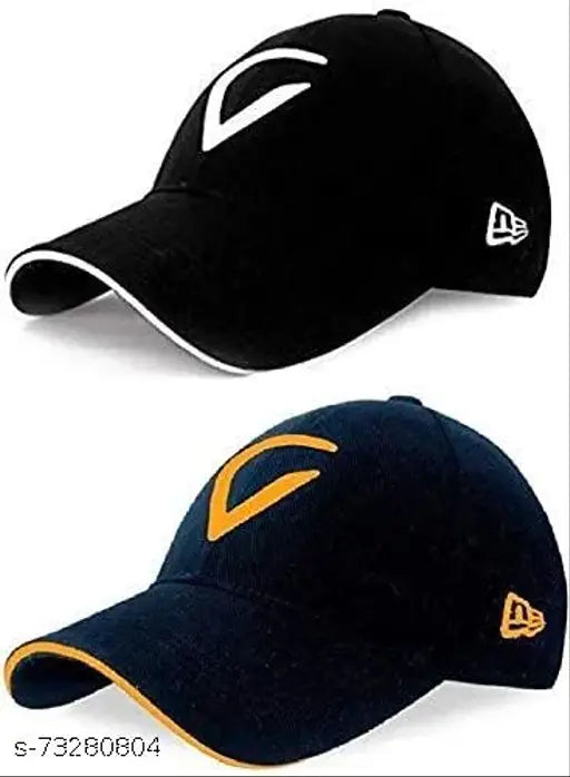 Black baseball cap, white embossed logo
