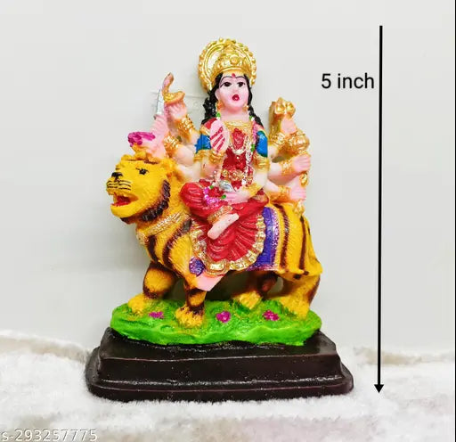 Marble MATA IdolSherawali, Ram Darbar Hanuman Sita Laxman decorative showpiece sculpture for pooja, hand-held temple bell
