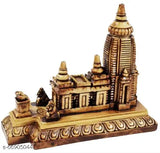 Ceramic brown miniature Jagannath Temple showpiece model, replica of famous Odisha monument for home decor or gift
