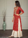 Maroon embellished kameez and pyjama set, chiffon fabric, festive wear