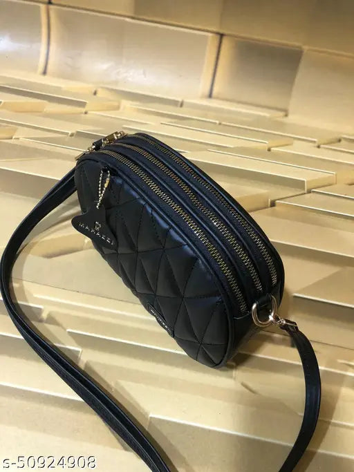 Trendy versatile women's sling bag with multiple card slots and zip closure