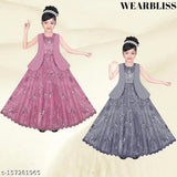 Embellished net ethnic long gown pack of 2 (Indian party wear dresses)