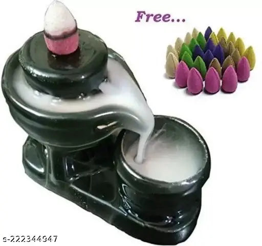 Black showpiece, incense cones, smoke backflow, decorative, free