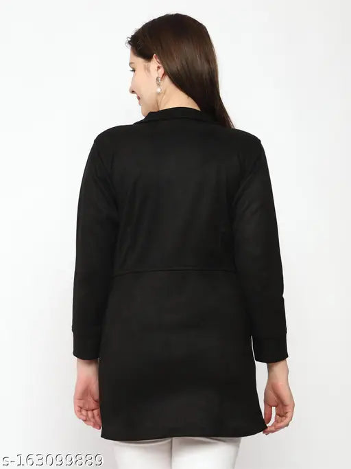 Dark brown leather women's coat
