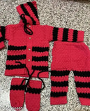 Wool striped newborn winter pajama by QOC Kids, suitable for 6-12 months