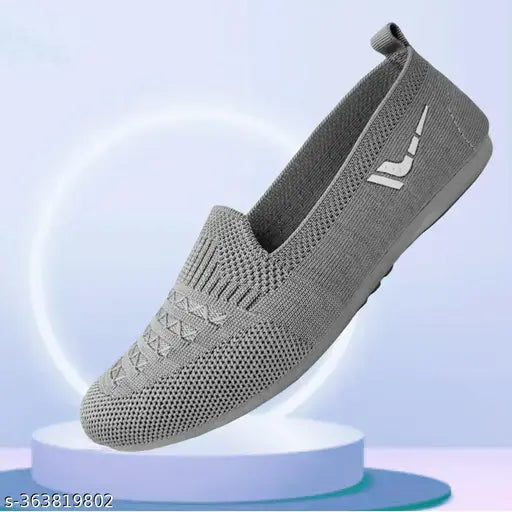 Lightweight synthetic Slip-On Ballerinas in Solid Style - Elecant A2 FL-01, available in white, navy, grey, and teal, for women & girls. Breathable, versatile, and suitable for various activities