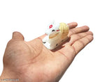 White marble hand-painted Shiva Nandi statue, 5cm x 4cm x 2cm handicraft showpiece, Lord Mahadev's vehicle from India
