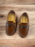 Kids brown leather loafer shoes