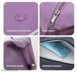 Pink waterproof folding travel duffel bag, large capacity, lightweight, suitable for carry-on luggage