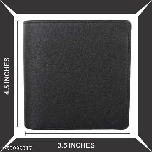 Black faux leather men's wallet by Musaib: trendy, stylish, low-priced, high-quality