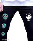 Fashionable trendy men's black jeans, denim placement print with reinforced stitching and leather patch