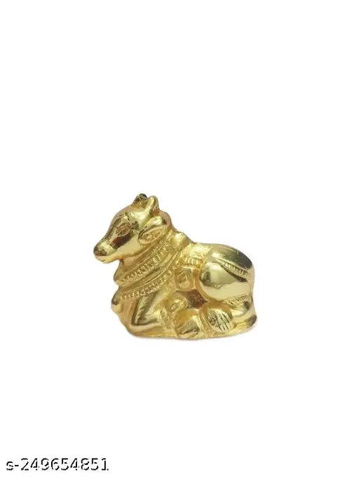Metal Nandi idol, 5x4 cm, 75g, for Shiva worship, Indian God statue