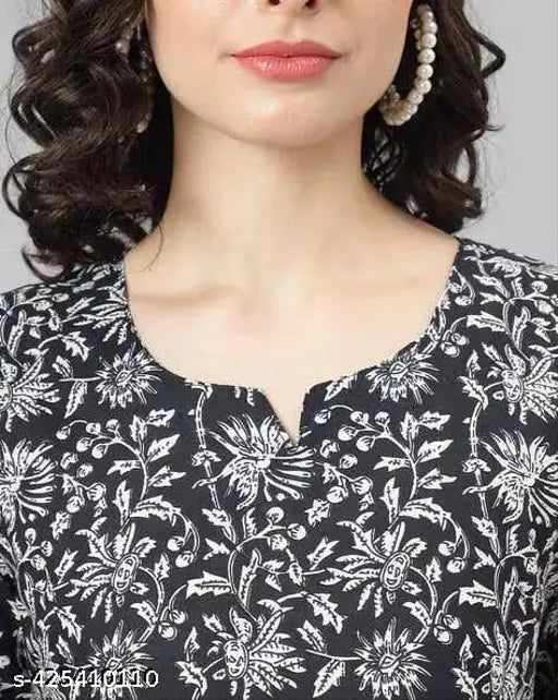 Art Silk and Rayon Jivika Drishya Women's Kurta Set with Palazzos, printed net design, short sleeves. Single size options: M, L, XL, XXL from India