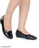 Patent leather women's/girls bellies ballerinas - solid, slip-on shoes in Indian sizes 3, 4, 5, 6, 7, 8