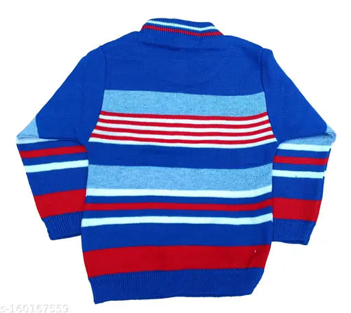 navy-blue-woolen-striped-full-sleeve-sweater-pant-set-childrens-fashion