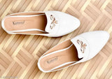 Synthetic leather bellies open-back mules for women and girls, perfect for partywear or office collage. Indian-origin design with breathable comfort for various occasions