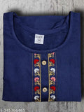 Embroidery woolen kurta, winter three quarter sleeve round neck girls end womens