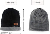 Black and blue men's wool cap with fur lining inside, trendy winter hat for women