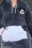 Black wool hooded sweater for girls, solid design, long sleeves, perfect winter wear, size 1-9 years