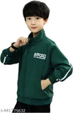 Black, cotton jacket with white lettering and emblem, long sleeves