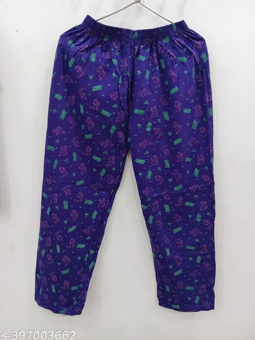 Purple cotton girl's sleepwear pajamas pants pyjamas nightwear pack of 3
